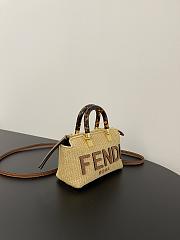 Kitlife Fendi By The Way Mini Natural straw small Boston bag - 17 x 18 x 8 cm - 6