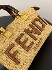 Kitlife Fendi By The Way Mini Natural straw small Boston bag - 17 x 18 x 8 cm - 3