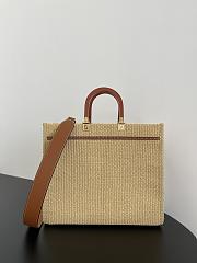 Fendi Sunshine Medium Shopper in natural straw - 31 x 17 x 35 cm - 4