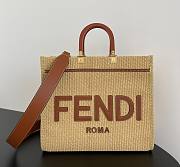 Fendi Sunshine Medium Shopper in natural straw - 31 x 17 x 35 cm - 1