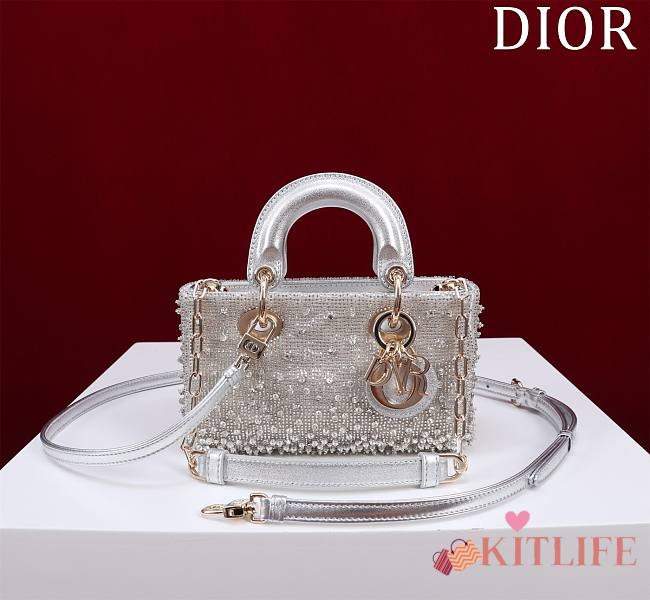 Kitlife Lady-D-Joy Micro Silver Tone Satin Bag - 16 x 9 x 5 cm - 1