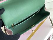 Kitlife Chanel Mini Rectangular Top Handle Pink and Green - 20 x 12 x 6cm - 5