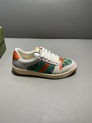 GUCCI Screener Gg Webbing-trimmed Distressed Leather And Printed Canvas Sneaker - 6