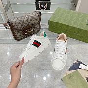  Gucci Leather Embroidered Bee Ace Platform Sneakers  - 3