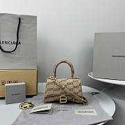Kitlife BALENCIAGA Hourglass XS Top Handle Bag in BB Monogram Canvas Brown - 19 x 11 x 6  cm - 1
