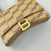 Kitlife BALENCIAGA Hourglass XS Top Handle Bag in BB Monogram Canvas Brown - 19 x 11 x 6  cm - 6