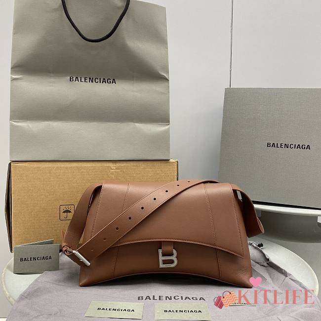 Kitlife BALENCIAGA Small Soft Hourglass Shoulder Bag Brown - 29 x 10 x 18 cm - 1