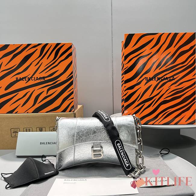 Kitlife Balenciaga Downtown Chain Shoulder Bag Silver - 25.5 x 6x 16 cm - 1