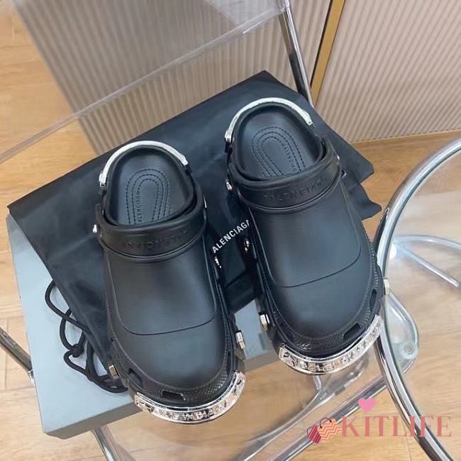 Kiltife Balenciaga Hardcrocs Rubber Slides Black - 1