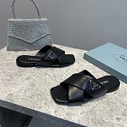 Kitlife Prada Saffiano leather crisscross sandals Black - 3