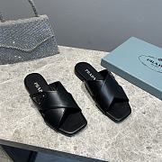 Kitlife Prada Saffiano leather crisscross sandals Black - 2