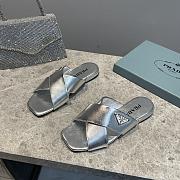 Kitlife Prada Saffiano leather crisscross sandals Silver - 3