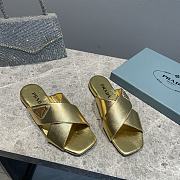 Kitlife Prada Saffiano leather crisscross sandals Gold - 1