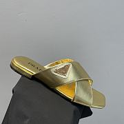 Kitlife Prada Saffiano leather crisscross sandals Gold - 6