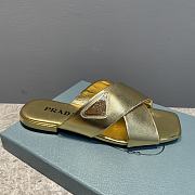 Kitlife Prada Saffiano leather crisscross sandals Gold - 4