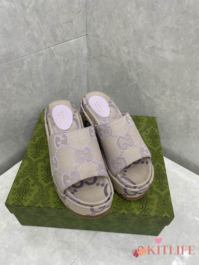 KITLIFE WOMEN'S JUMBO GG PLATFORM SLIDE SANDAL purple - 1