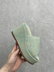 KITLIFE WOMEN'S JUMBO GG PLATFORM SLIDE SANDAL GREEN - 6