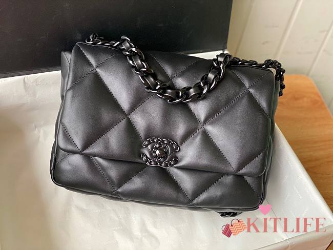 Kitlife Chanel 19 Medium Flap Bag All Black - 30cm - 1