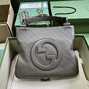 KITLIFE GUCCI BLONDIE LEATHER TOTE BAG GRAY - 30 x 24 x 6 cm - 1