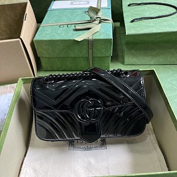 Kitlife Gucci Marmont Super Mini leather shoulder bag Black - 22 x 13 x 6 cm