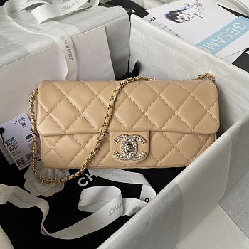 Kitlife Chanel 23A flap bag beige - 26 x 11 x 4 cm