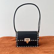 Kitlife Valentino Garavani Black Small Rockstud Flap Bag - 18.5x12x8 cm - 1