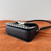 Kitlife Valentino Garavani Black Small Rockstud Flap Bag - 18.5x12x8 cm - 2