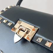 Kitlife Valentino Garavani Black Small Rockstud Flap Bag - 18.5x12x8 cm - 6