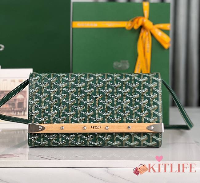 Kitlife GOYARD PARIS Green Monte-Carlo PM Clutch - 25×14.5×4 cm - 1
