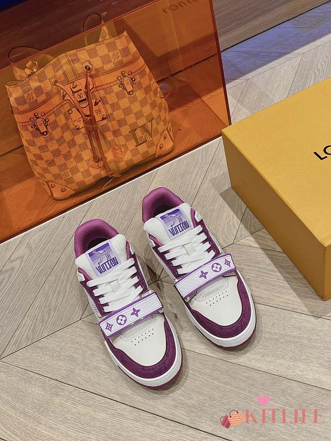 Kitlife LOUIS VUITTON Denim Monogram LV Trainer Sneakers Violet - 1