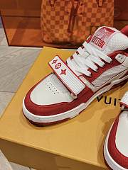 Kitlife LOUIS VUITTON Denim Monogram LV Trainer Sneakers Red - 6