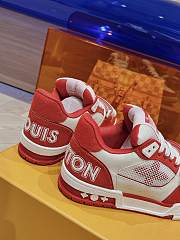 Kitlife LOUIS VUITTON Denim Monogram LV Trainer Sneakers Red - 4