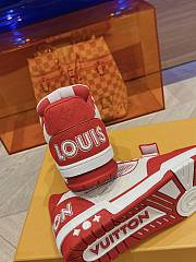 Kitlife LOUIS VUITTON Denim Monogram LV Trainer Sneakers Red - 2