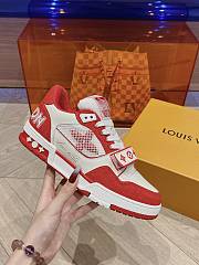 Kitlife LOUIS VUITTON Denim Monogram LV Trainer Sneakers Red - 3