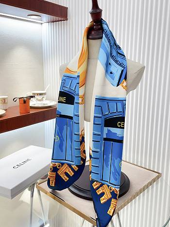 Kitlife Celine Square silk scarf Blue - 90 x 90 cm