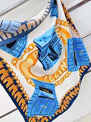 Kitlife Celine Square silk scarf Blue - 90 x 90 cm - 5