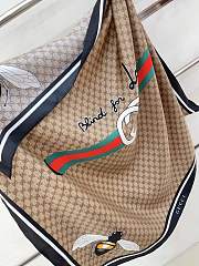 Kitlife Gucci Square silk scarf Brown - 90 x 90 cm - 2
