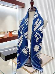 Kitlife Chanel Square silk scarf Blue - 90 x 90 cm - 1