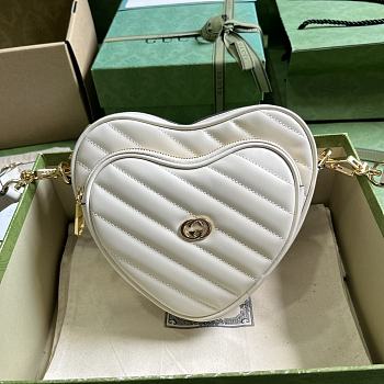 Kitlife Gucci BORSA A SPALLA GG MINI HEART White - 20x17.5x6.5 cm