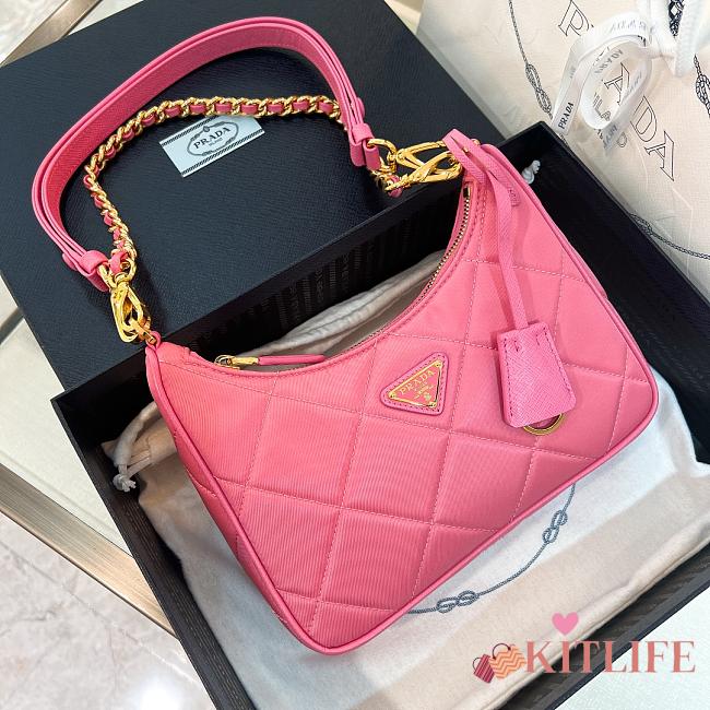 Kitlife Prada Re-Nylon mini-bag Pink SS 2023 - 22 x 18 x 6 cm - 1