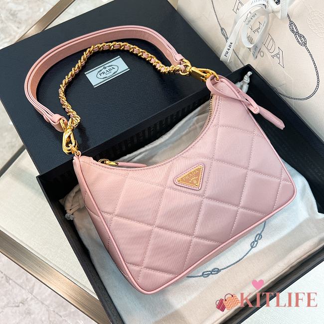 Kitlife Prada Re-Nylon mini-bag Light Pink SS 2023 - 22 x 18 x 6 cm - 1