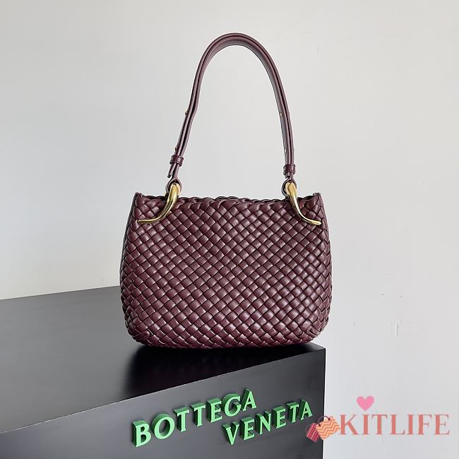 Kitlife Bottega Veneta Small Clicker Shoulder Bag Red - 28 x 10 x 24 cm - 1