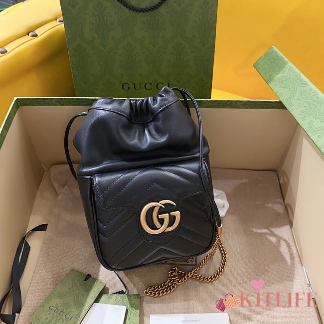 Kitlife GUCCI Marmont mini leather bucket bag - 14.5 x 20 x 7.5 cm - 1