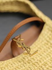 Saint Laurent Natural Le 5 À 7 Leather-trimmed Raffia Shoulder Bag Beige - 19×11.5×4.5cm - 2