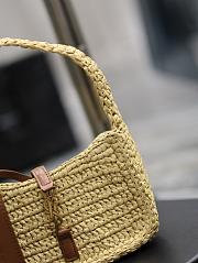 Saint Laurent Natural Le 5 À 7 Leather-trimmed Raffia Shoulder Bag Beige - 19×11.5×4.5cm - 3