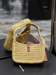 Saint Laurent Natural Le 5 À 7 Leather-trimmed Raffia Shoulder Bag Beige - 19×11.5×4.5cm - 4