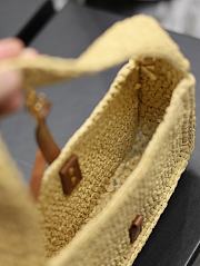 Saint Laurent Natural Le 5 À 7 Leather-trimmed Raffia Shoulder Bag Beige - 19×11.5×4.5cm - 5