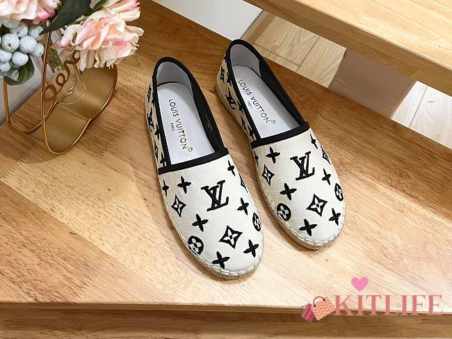 Kitlife Louis Vuitton By The Pool Starboard Flat Espadrille Black - 1