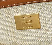 Kitlife Fendi Baguette Natural straw bag with FF embroidery - 27 x 6 x 14 cm - 5