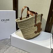 TEEN TRIOMPHE CELINE CLASSIC PANIER IN PALM LEAVES AND CALFSKIN  - 5